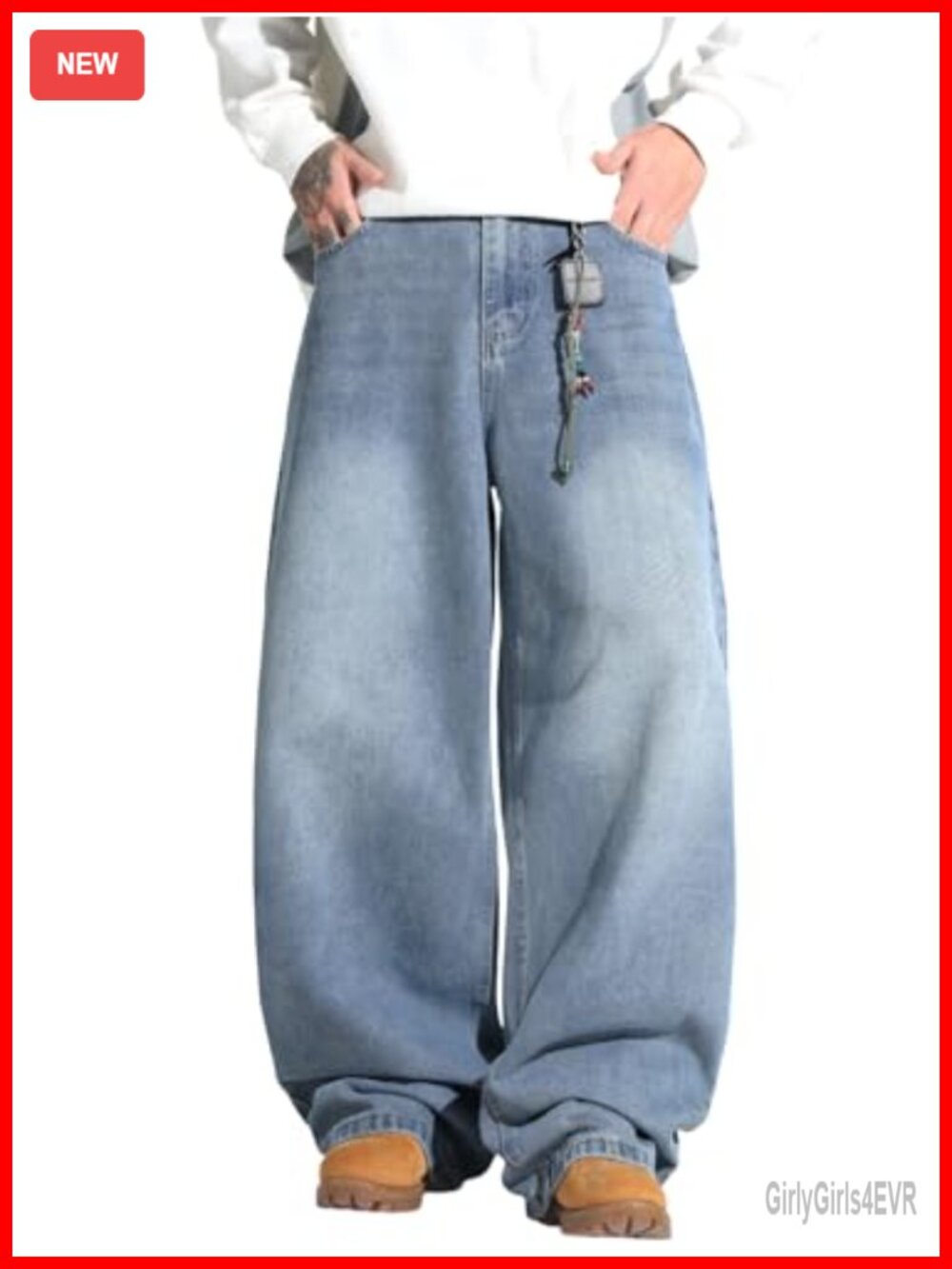 Men's Baggy Wide Leg Loose Fit Denim Jeans Y2K Skater Streetwear